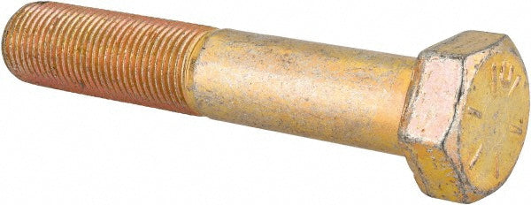 HHCS Made In USA 39455 Hex Head Cap Screw 5/8-18 x 3-1/2", Grade 8 Steel, Zinc Yellow Dichromate Finish