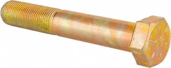 HHCS Made In USA 39457 Hex Head Cap Screw 5/8-18 x 4", Grade 8 Steel, Zinc Yellow Dichromate Finish