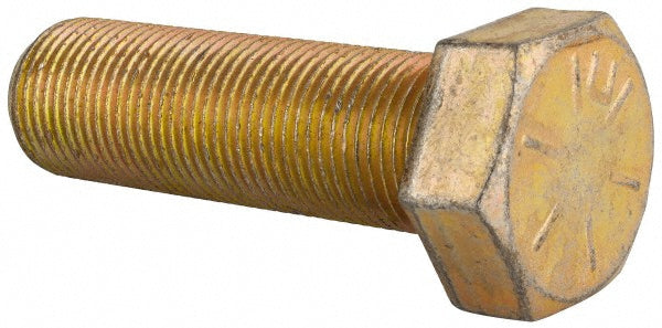 HHCS Made In USA 39474 Hex Head Cap Screw 3/4-16 x 2-1/2", Grade 8 Steel, Zinc Yellow Dichromate Finish