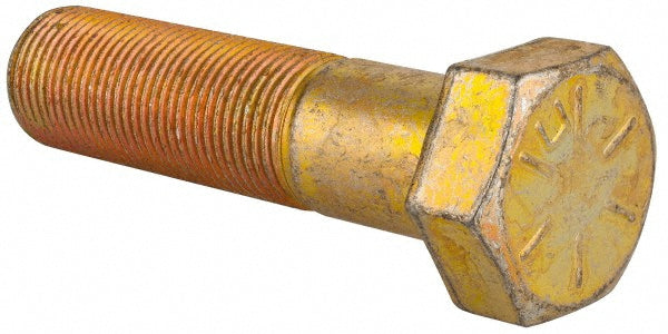 HHCS Made In USA 39476 Hex Head Cap Screw 3/4-16 x 3", Grade 8 Steel, Zinc Yellow Dichromate Finish