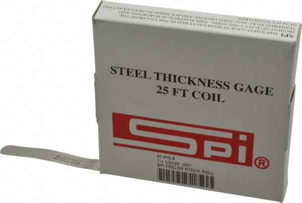 SPI 91-416-8 Feeler Stock Roll 0.001" Thick, 1/2" Wide, 25' Long, High Carbon Steel