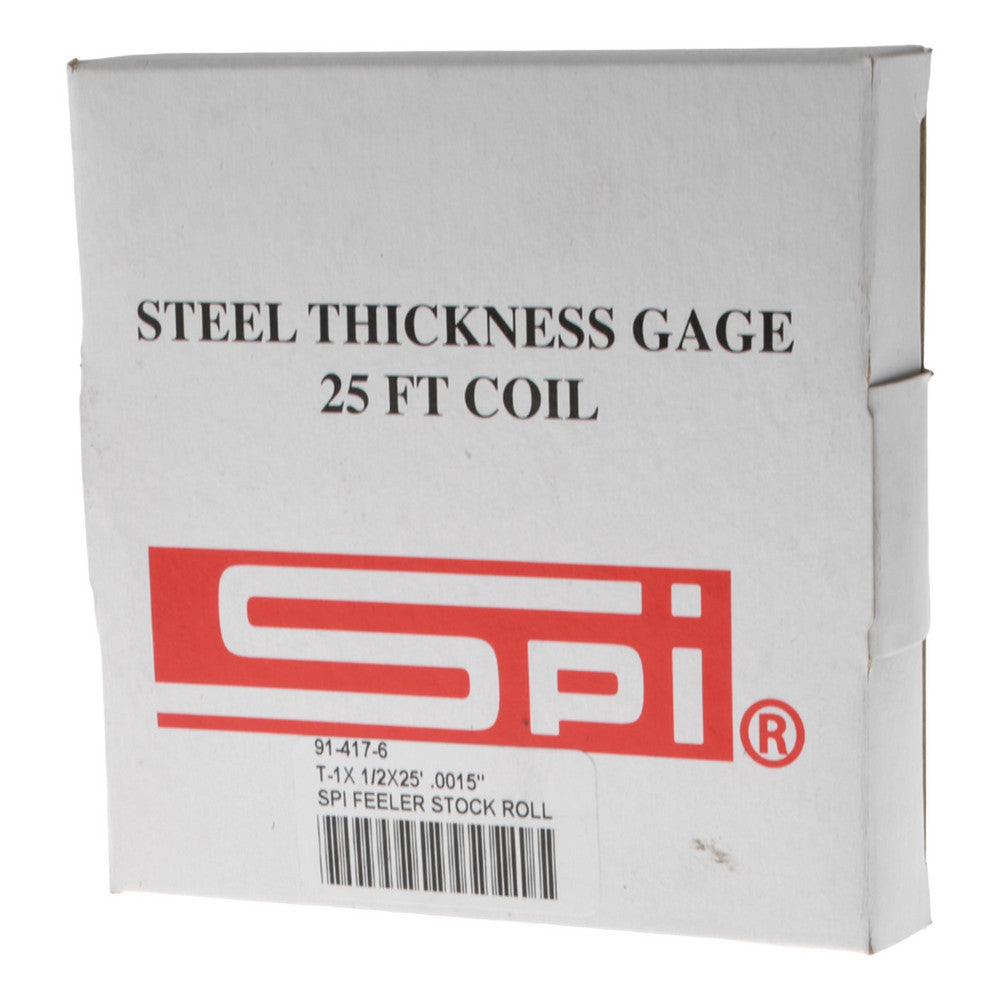 SPI 91-417-6 Feeler Stock Roll 0.0015" Thick, 1/2" Wide, 25' Long, High Carbon Steel
