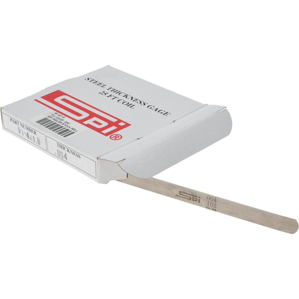 SPI 91-421-8 Feeler Stock Roll 0.004" Thick, 1/2" Wide, 25' Long, High Carbon Steel