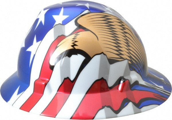 MSA 10071159 Hard Hat Impact Resistant, Type 1, Class E, 8-Point Suspension