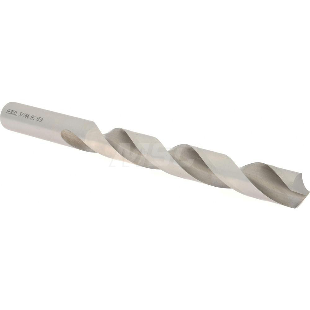 Hertel 85703684 Jobber Length Drill Bit 37/64" Dia, 118 °, High Speed Steel