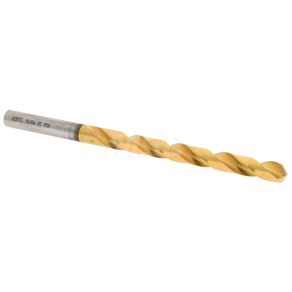 Hertel 85704492 Jobber Length Drill Bit 15/64" Dia, 118 °, High Speed Steel