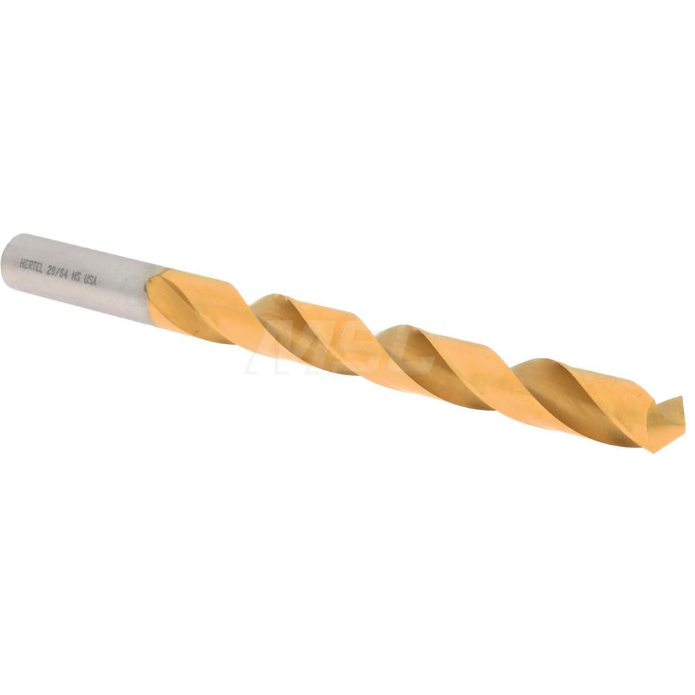 Hertel 85704625 Jobber Length Drill Bit 29/64" Dia, 118 °, High Speed Steel