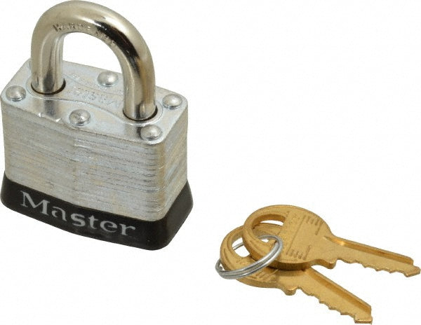 Master Lock 3KABLK-3243 Lockout Padlock Keyed Alike, Laminated Steel, Steel Shackle, Black