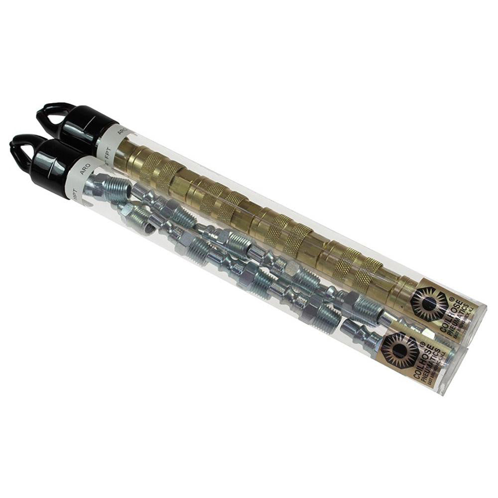 Coilhose Pneumatics 14X-1401-T2 18 Piece 1/4" Body 1/4 NPT Brass/Steel ARO Pneumatic Coupling Plug Set