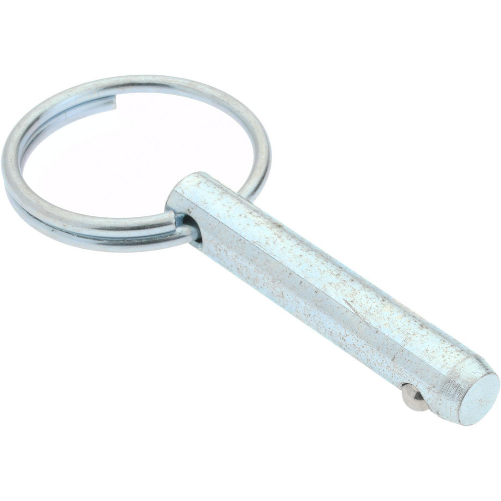 Gibraltar mqr-1045 1/4" Pin Dia, 1-1/4" Long, Zinc Plated Steel Ball Lock Hitch Pin