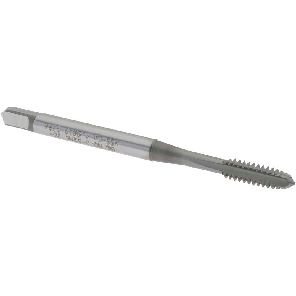 OSG 3144803 Straight Flute Tap #6-32 UNC, 4 Flute, Plug Chamfer, 2B Class of Fit, Cobalt, Nitride Finish