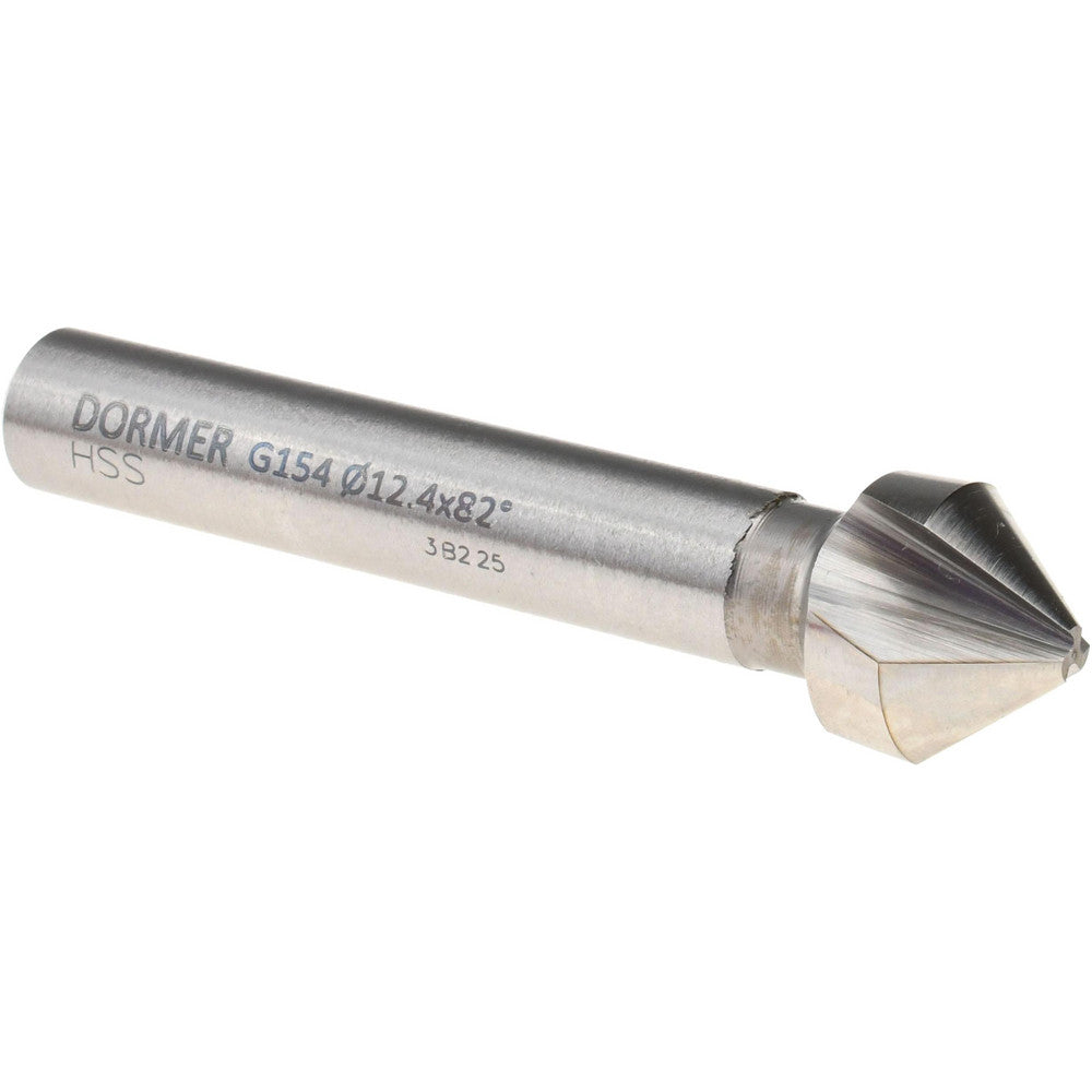 Dormer Pramet 5972795 Countersink 12.4000 mm Head Dia, 82.00 deg Included Angle, 3 Flute, High-Speed Steel, Right Hand Cut