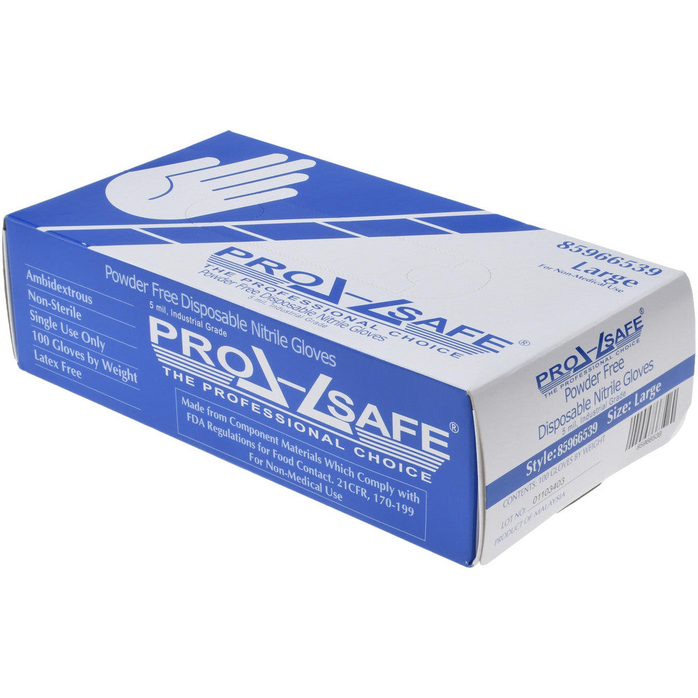 PRO-SAFE D5000L Disposable Glove Size Large, 5.0 mil, Nitrile, General Purpose Grade, Powder-Free