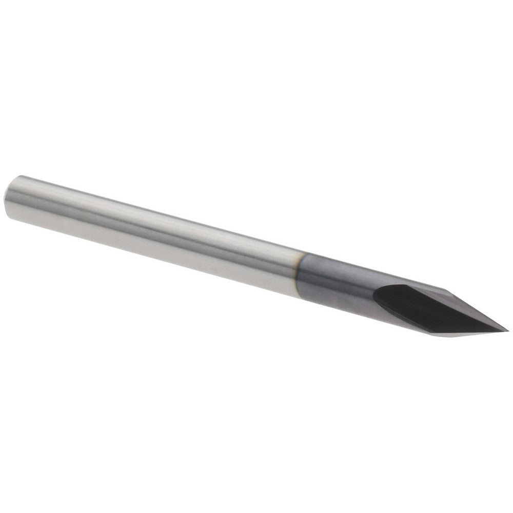 Harvey Tool 18723-C3 Chamfer Mill 1/8" Dia, 1/8" Shank Dia, 45 deg, 2 Flute, Solid Carbide, Single End
