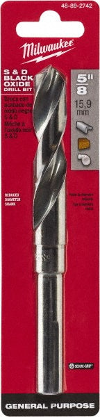 Milwaukee Tool 48-89-2742 Mechanics Drill Bit 5/8" Dia, 135 ° Point, High Speed Steel, Weldon Shank