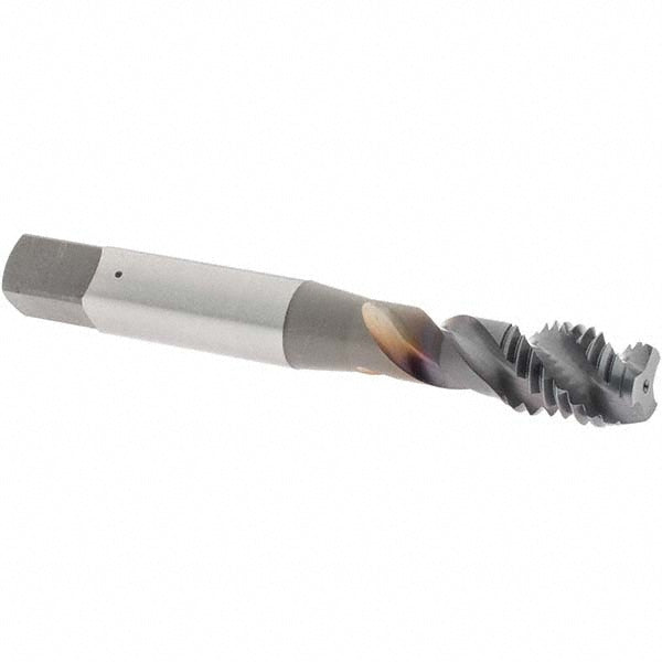 OSG 1756608 Spiral Flute Tap M10x1.50 Metric Coarse, 3 Flutes, Modified Bottoming, 6H Class of Fit, Vanadium High Speed Steel, TICN Coated