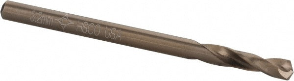 Cleveland C14801 Screw Machine Length Drill Bit 3.20 mm (0.1260) Dia, 135 deg, Cobalt