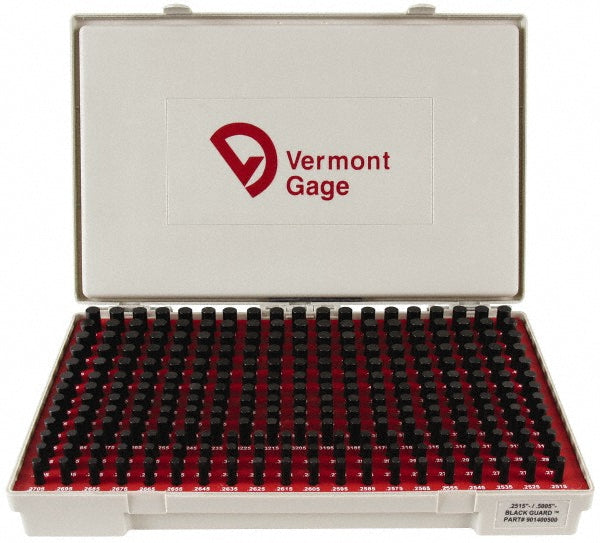 Vermont Gage 901400500 Class ZZ Plug Gage Set 0.2515 to 0.5005" Range, 250 Pc