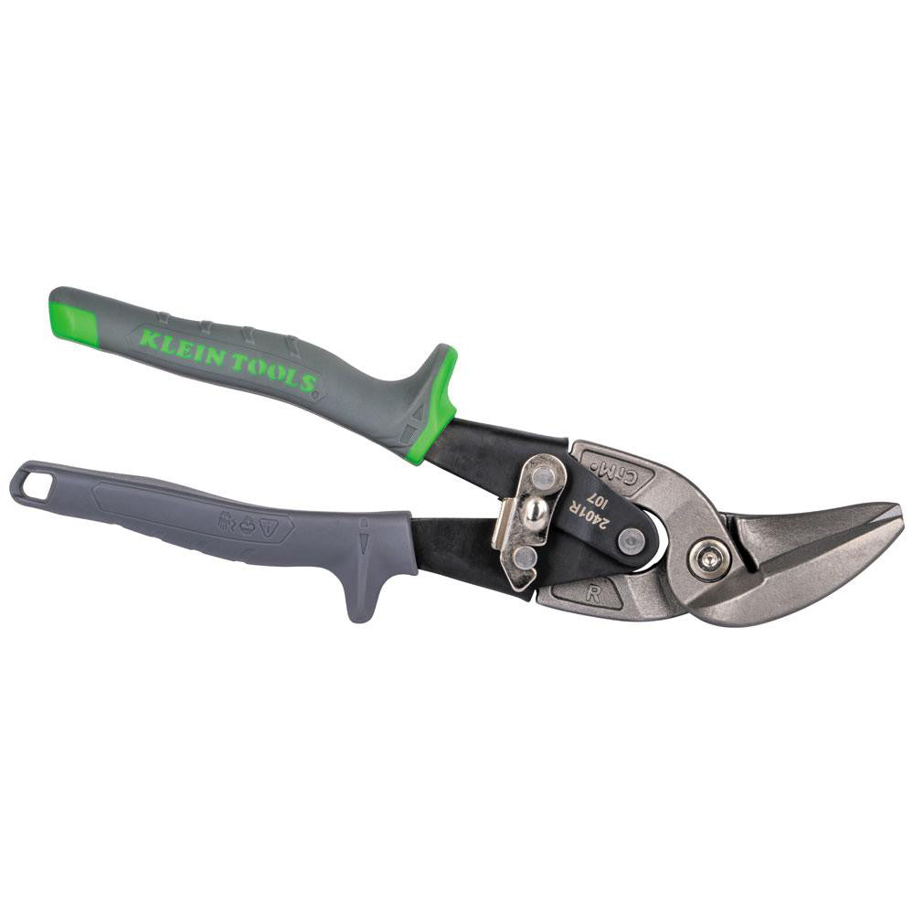 Klein Tools 2401R Snips Tool Type Offset Aviation Snips Cutting Length (Fractional Inch) 1-1/4 Cutting Length (Decimal Inch) 1.25 Overall Length Range 10 in & Longer Cutting Direction Right Hand Straight Overall Length (Inch) 10