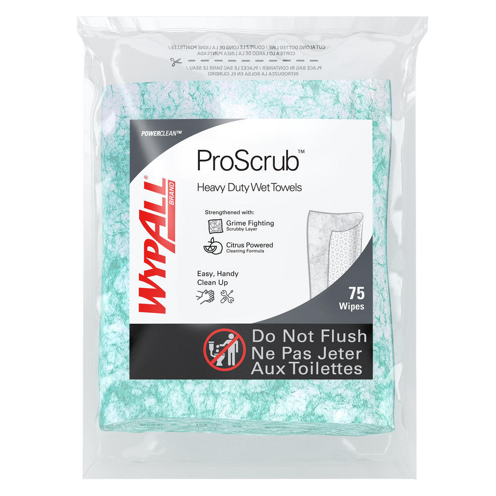 WypAll 91367 PowerClean ProScrub Heavy Duty Wet Towels, Dual Action Cleaning, Large 9.5" x 12" Wipes, Refill Only