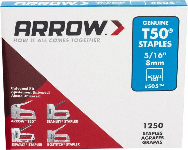 Arrow 50524 High Carbon Steel Heavy-Duty Staple 5/16" Leg Length