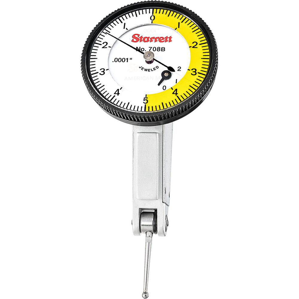 Starrett 64213 Dial Test Indicators 0.02 Max, 0-5-0, Horizontal
