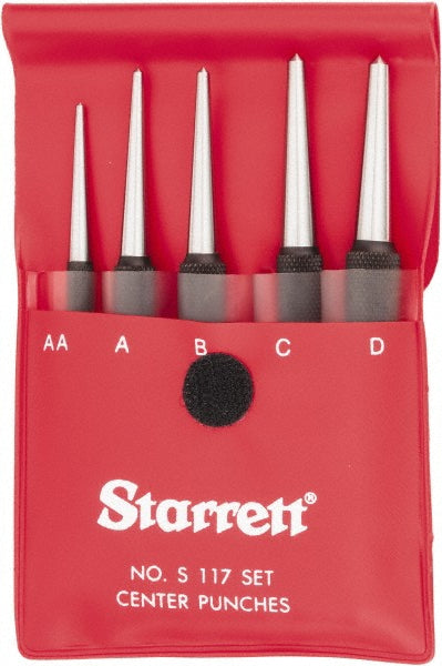 Starrett 50488 Center Punch Set 5 Pc, 0.1667 to 0.1563"