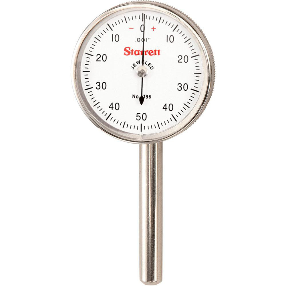 Starrett 50717 Dial Drop Indicator 0.2" Range, 0-50-0 Dial Reading, 0.001" Graduation, 1-7/16" Dial Dia