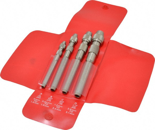 Starrett 51140 4 Piece Pin Vise Set