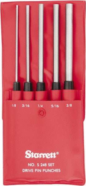 Starrett 51186 Pin Punch Set 5 Pc, 0.125 to 0.375"