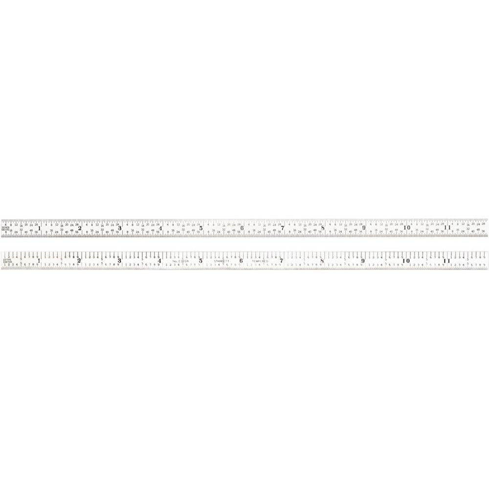 Starrett 51348 Steel Rule 12" OAL, 5R Graduation, Flexible, 1/2" OAW