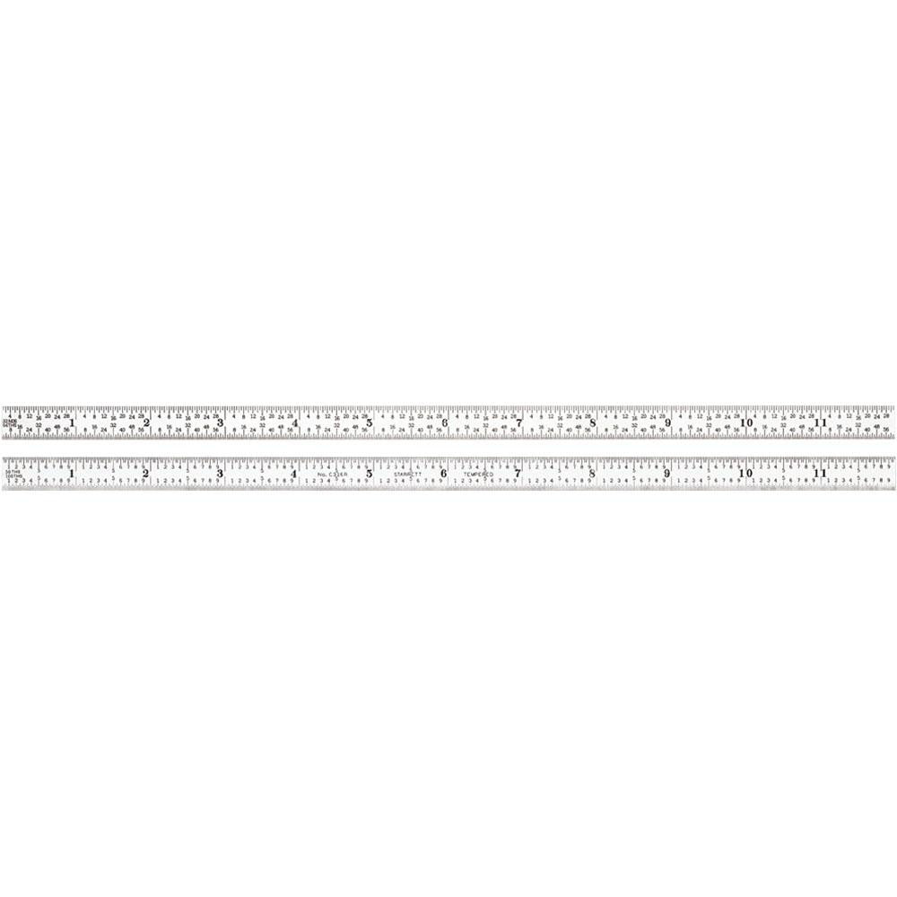 Starrett 51375 Steel Rule 12" OAL, 16R Graduation, Flexible, 1/2" OAW