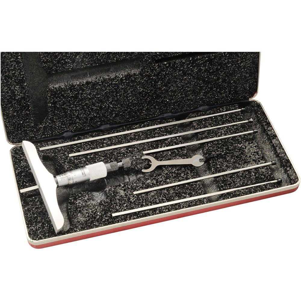 Starrett 52324 Mechanical Depth Micrometer 6'' Range, 6 Rods