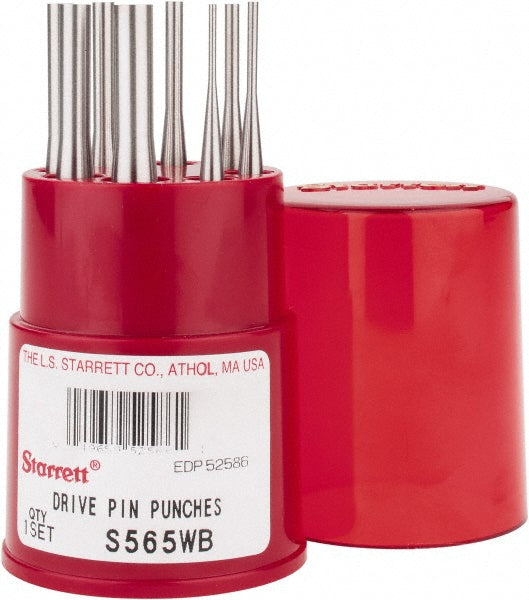 Starrett 52586 Pin Punch Set 8 Pc, 0.0625 to 0.25"