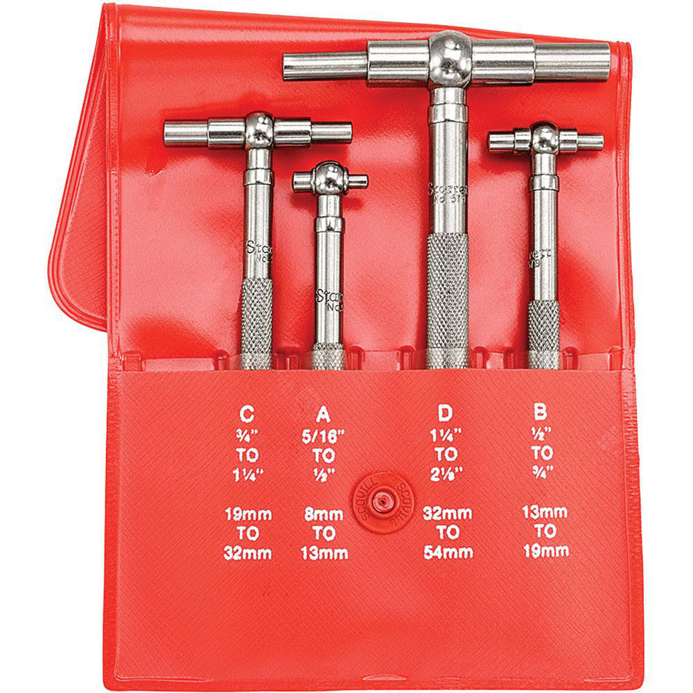 Starrett 52616 Telescoping Gage Set 5/16 to 2-1/8", 4 Pc, Includes Case