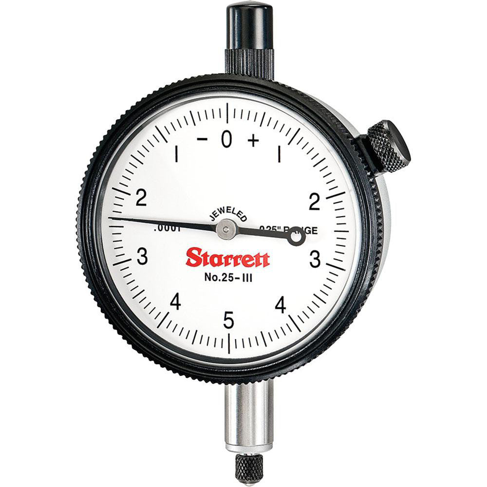 Starrett 53223 Dial Drop Indicator 0 to 0.025" Range, 0-5-0 Dial Reading, 0.0001" Graduation, 2-1/4" Dial Dia