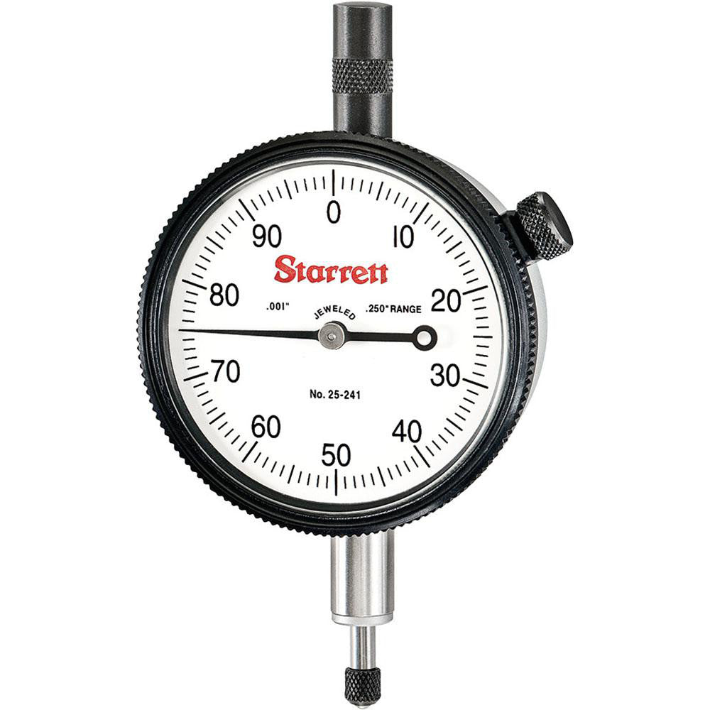 Starrett 53271 Dial Drop Indicator 0 to 0.25" Range, 0-100 Dial Reading, 0.001" Graduation, 2-1/4" Dial Dia