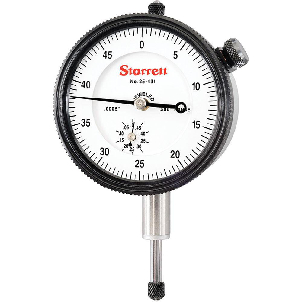 Starrett 53292 Dial Drop Indicator 0 to 0.5" Range, 0-50 Dial Reading, 0.0005" Graduation, 2-1/4" Dial Dia