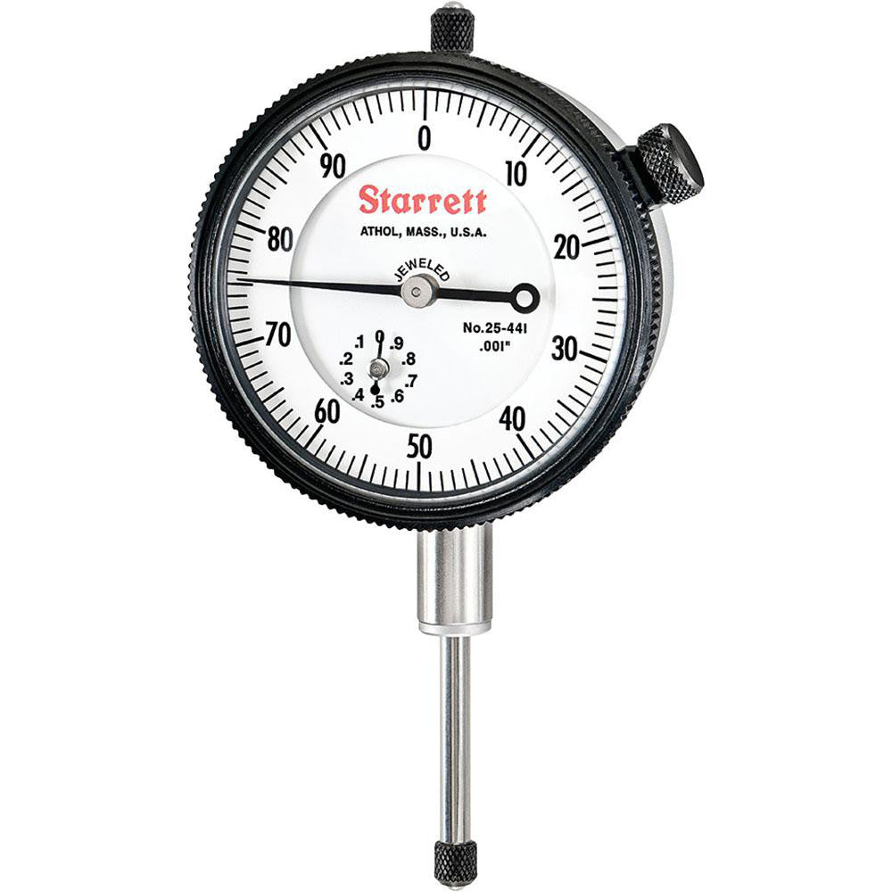 Starrett 53295 Dial Drop Indicator 0 to 1" Range, 0-100 Dial Reading, 0.001" Graduation, 2-1/4" Dial Dia