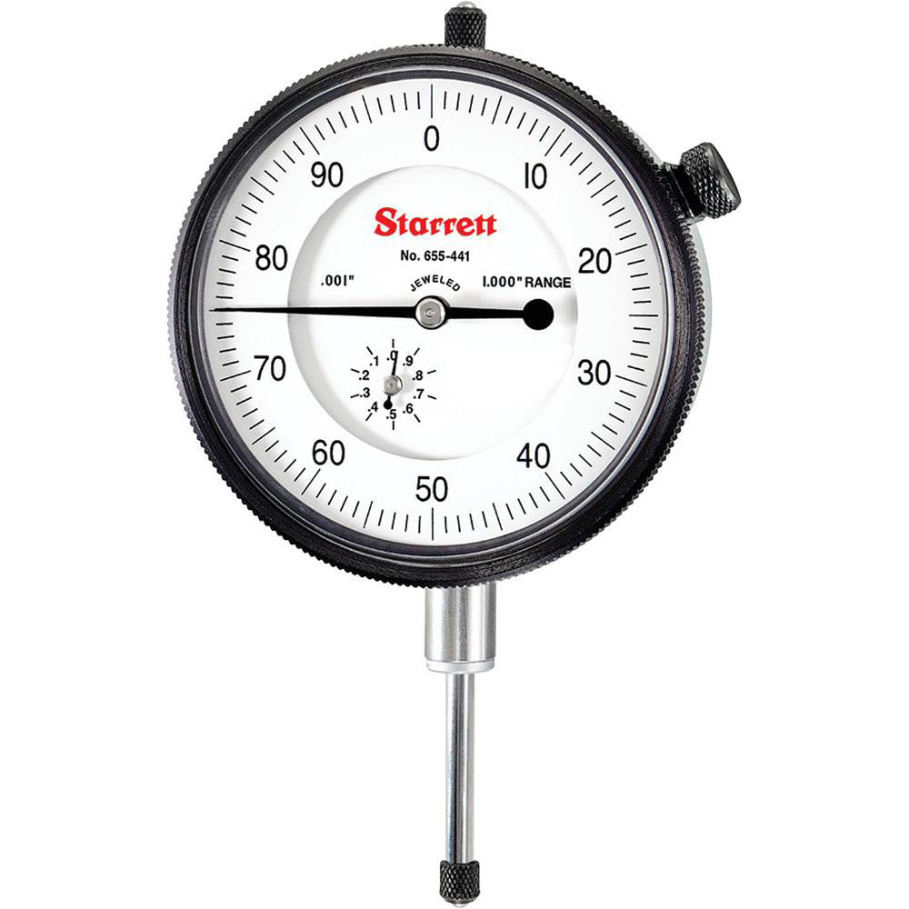 Starrett 53613 Dial Drop Indicator 0 to 1" Range, 0-100 Dial Reading, 0.001" Graduation, 2-3/4" Dial Dia