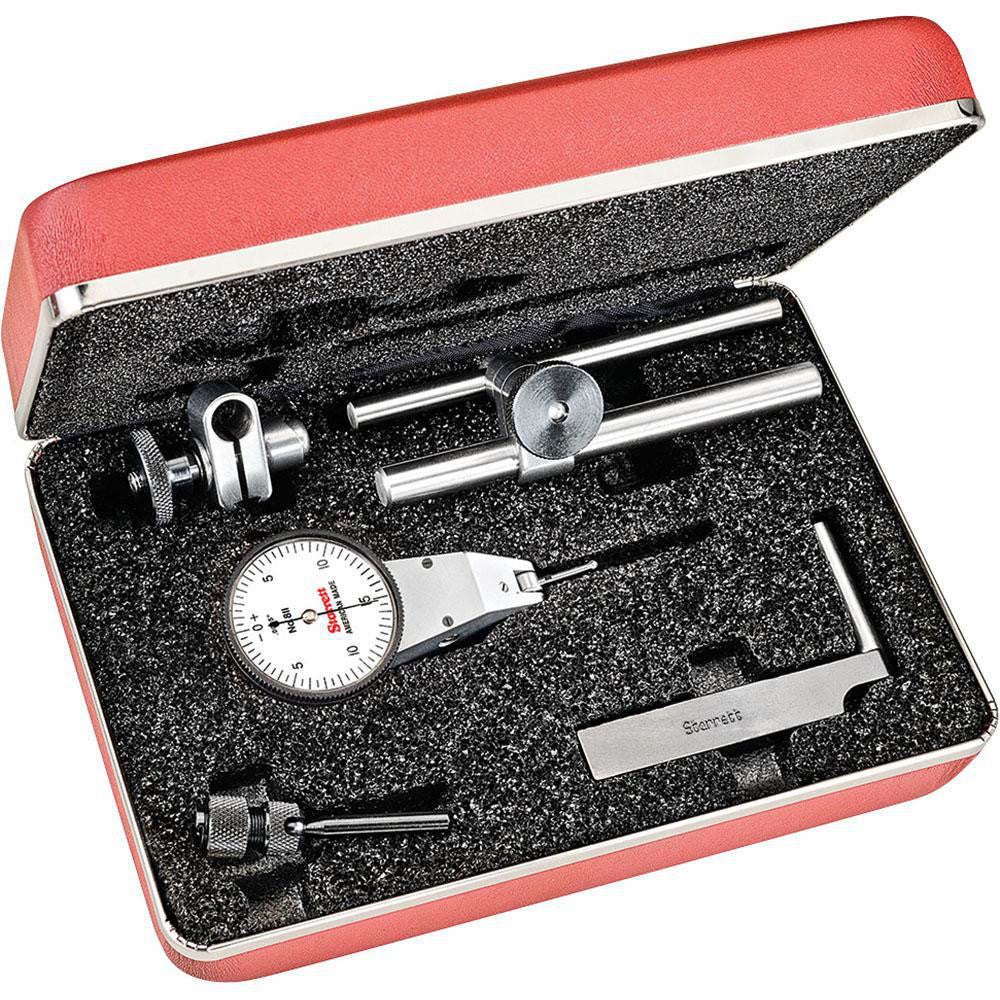 Starrett 57079 Test Indicator Kit 7 Pc, 0.03" Measuring Range, 1-3/8" Dial Dia, 0-15-0 Dial Reading
