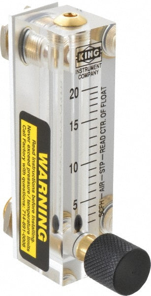 King 75301112C-07 1/4" F Port Block Style, Panel Mount Flowmeter