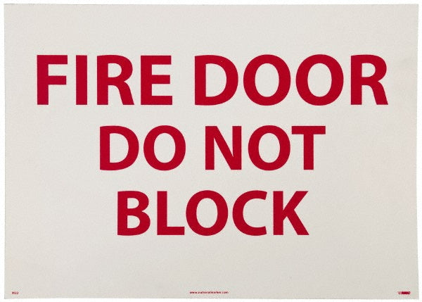 AccuformNMC M32PB Fire Door - Do Not Block, Pressure Sensitive Vinyl Fire Sign