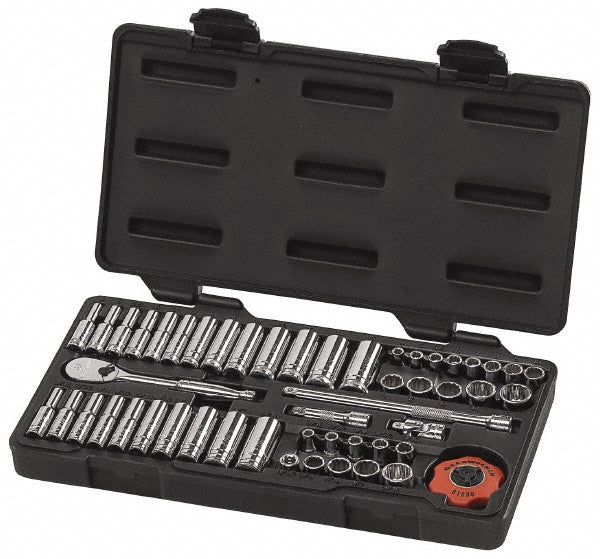 GEARWRENCH 80301 Deep Standard Socket Set 51 Pc, 1/4" Drive, 3/16 to 9/16" Socket