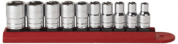 GEARWRENCH 80303 Standard Socket Set 10 Pc, 1/4" Drive, 3/16 to 9/16" Socket