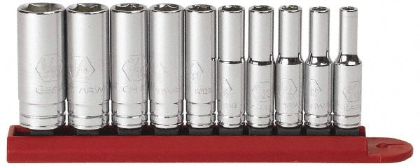 GEARWRENCH 80305 Deep Socket Set 10 Pc, 1/4" Drive, 3/16 to 9/16" Socket
