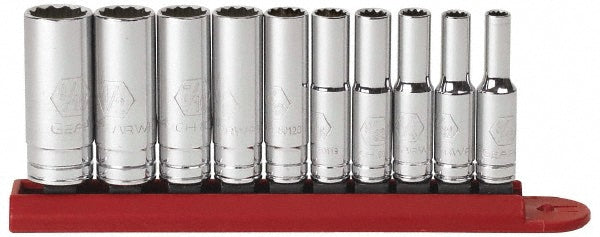 GEARWRENCH 80309D Deep Socket Set 10 Pc, 1/4" Drive, 3/16 to 9/16" Socket