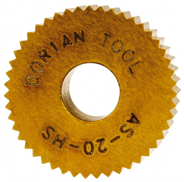 Dorian Tool 73310123510 Standard Knurl Wheel 3/4" Dia, 90 ° Tooth Angle, 20 TPI, Straight, High Speed Steel