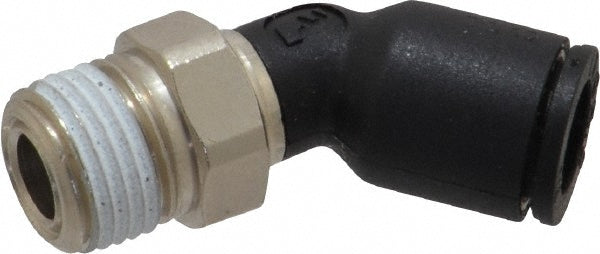 Legris 3113 56 11 Push-To-Connect Tube to Male NPT Tube Fitting 45 ° Male Elbow, 1/8" Thread, 1/4" OD