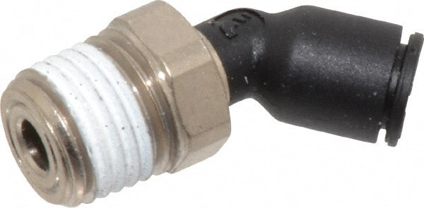 Legris 3113 56 14 Push-To-Connect Tube to Male NPT Tube Fitting 45 ° Male Elbow, 1/4" Thread, 1/4" OD